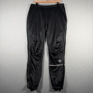 Vintage Novara Mens Cycling Pants Black Reflective Ankle Zip Bike Tights Large
